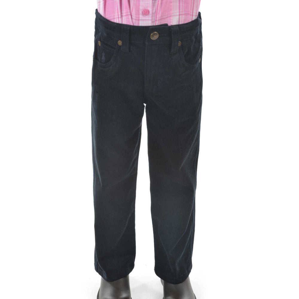 Front of Navy Thomas Cook Kids Stretch Regular Fit Moleskin Jeans