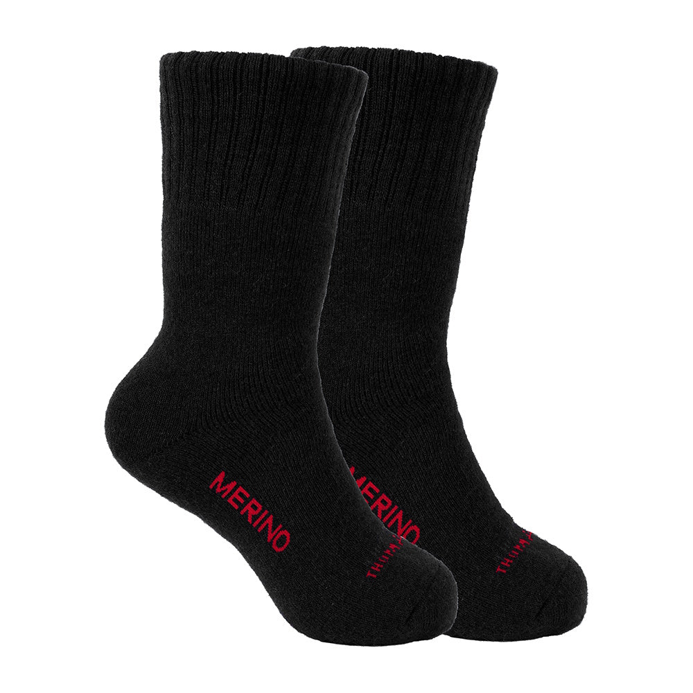 Thomas Cook Merino Socks Twin Pack in Black