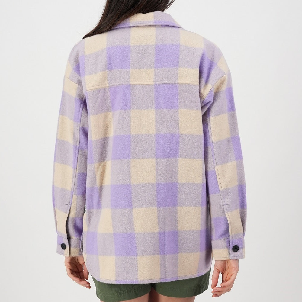 Back of Swanndri Womens Harbourage Lite Jacket in Lavender/Pebble