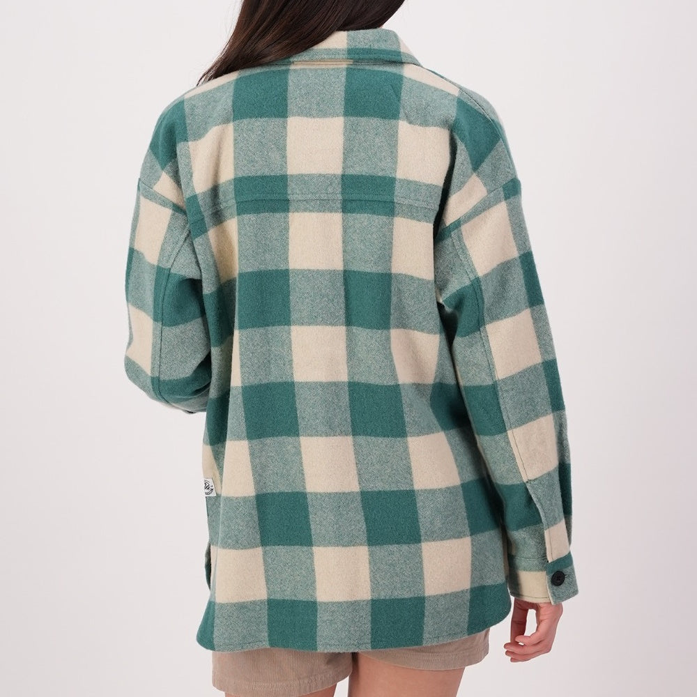 Back of Swanndri Womens Harbourage Lite Jacket in Pine