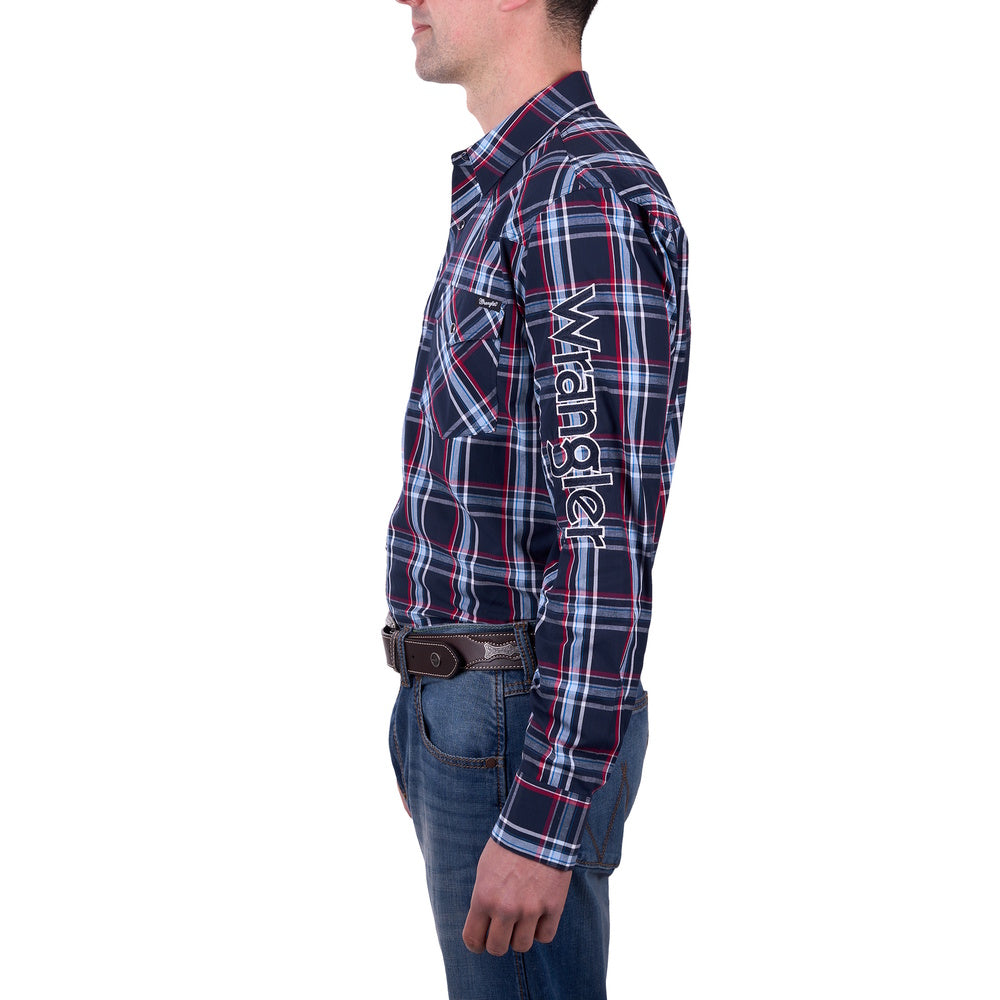 Wrangler® Mens Hugo Logo Long Sleeve Shirt