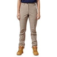 Front view of Hard Yakka Womens Slim Fit Ripstop Cargo Pants in Desert