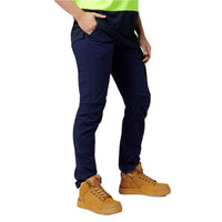 Side view of Hard Yakka Womens Slim Fit Ripstop Cargo Pants in Navy