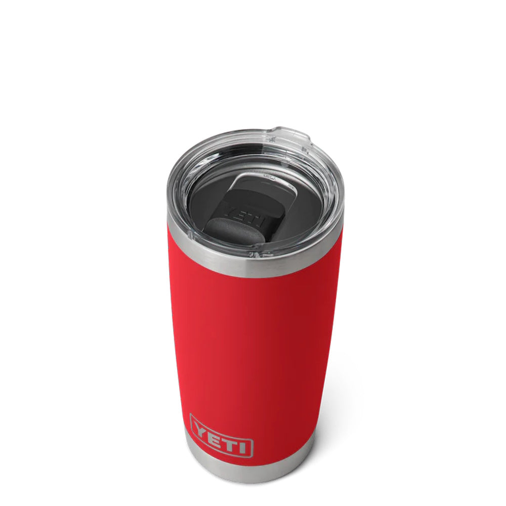 Top down of Red Yeti Rambler 20oz Tumbler with MagSlider Lid