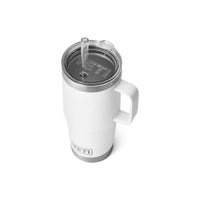 Top of White Yeti Rambler 35oz Straw Mug