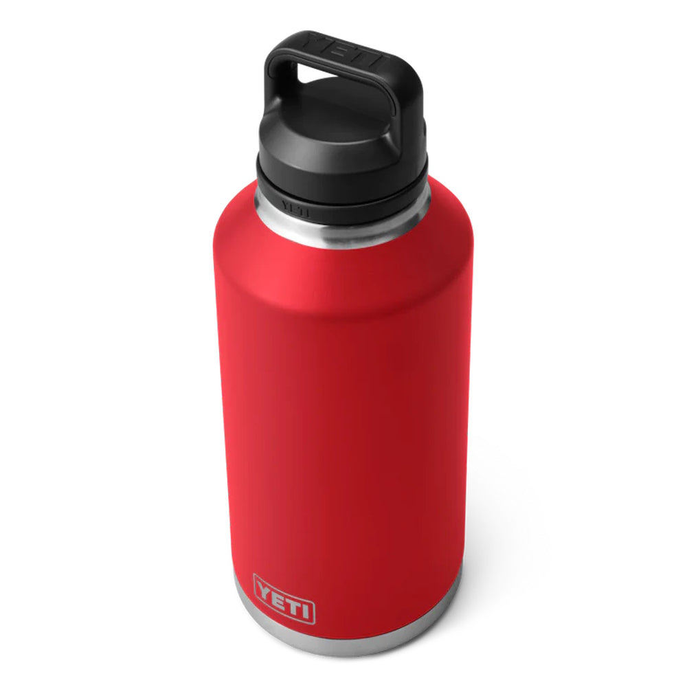 Top down of Rescue Red Yeti Rambler 64oz Bottle with Chug Cap