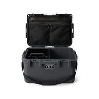 Front of open Charcoal Yeti LoadOut GoBox 30 Gear Case