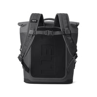 Back of Charcoal Yeti Hopper M12 Soft Backpack Cooler