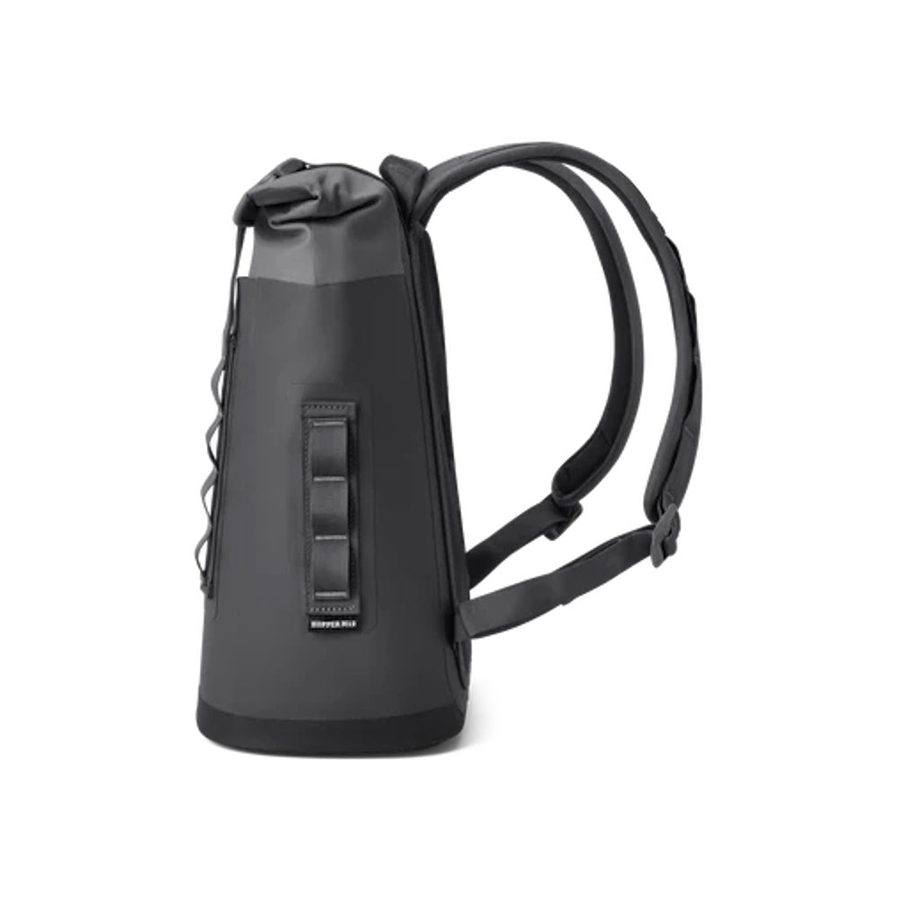 Side of Charcoal Yeti Hopper M12 Soft Backpack Cooler