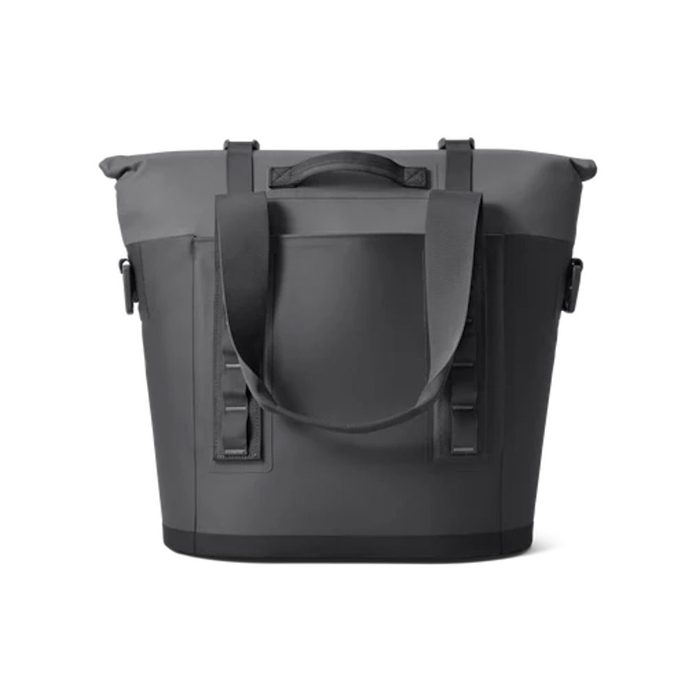Back of Charcoal Yeti Hopper M15 Soft Cooler