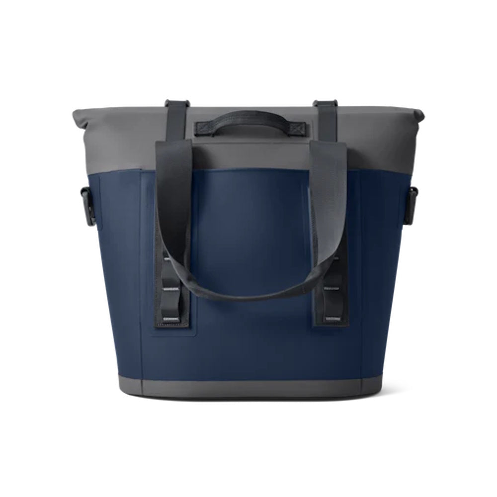 Back of Navy Yeti Hopper M15 Soft Cooler