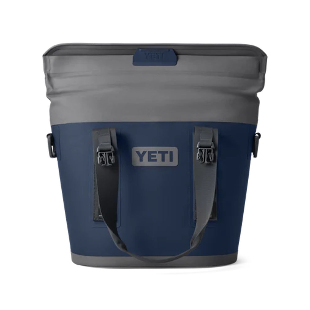 Front of Navy Yeti Hopper M15 Soft Cooler