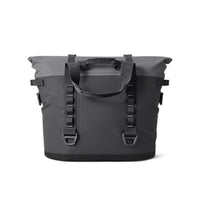 Back of Charcoal Yeti Hopper M30 Soft Cooler