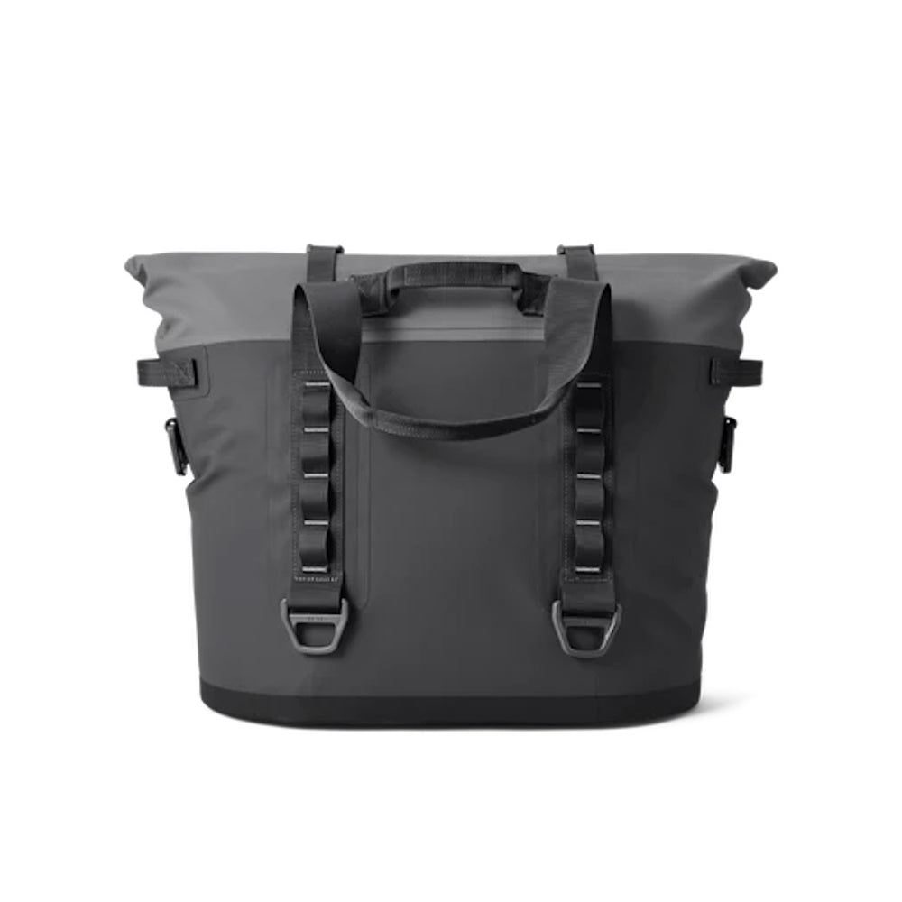Back of Charcoal Yeti Hopper M30 Soft Cooler