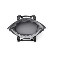 Top down of open charcoal Yeti Hopper M30 Soft Cooler