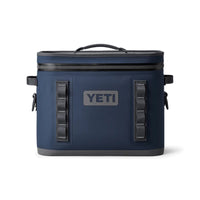 Front of Navy Yeti Hopper Flip 18 Soft Cooler without handles