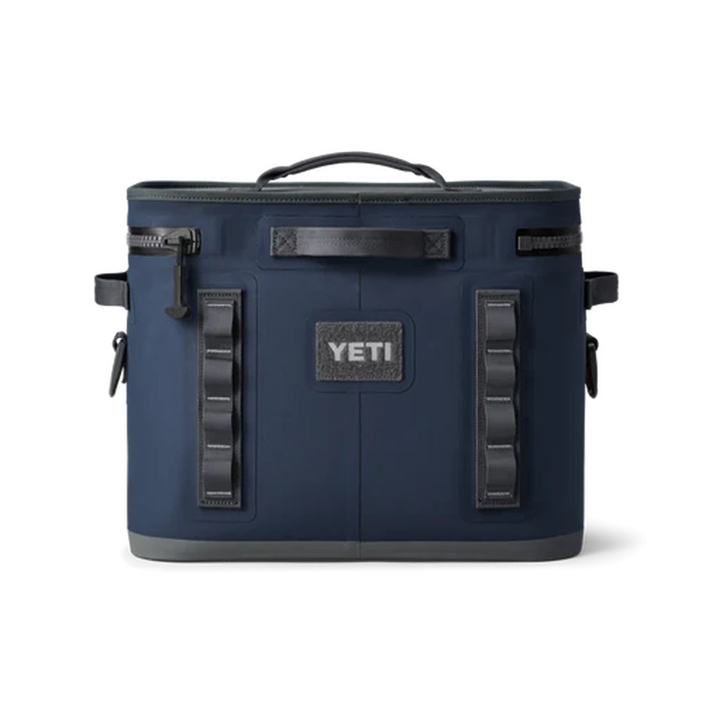 Back of Navy Yeti Hopper Flip 18 Soft Cooler