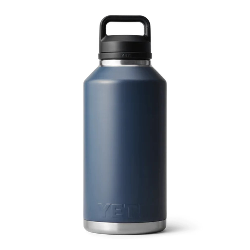 Back of Navy Yeti Rambler 64oz Bottle with Chug Cap