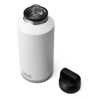 White Yeti Rambler 64oz Bottle with Chug Cap off
