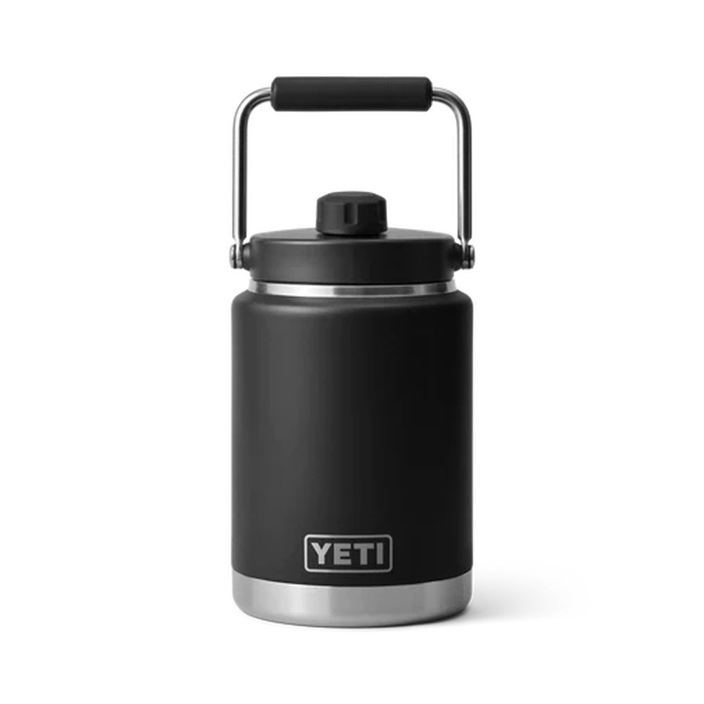 Front of Black Yeti Rambler Half Gallon Jug