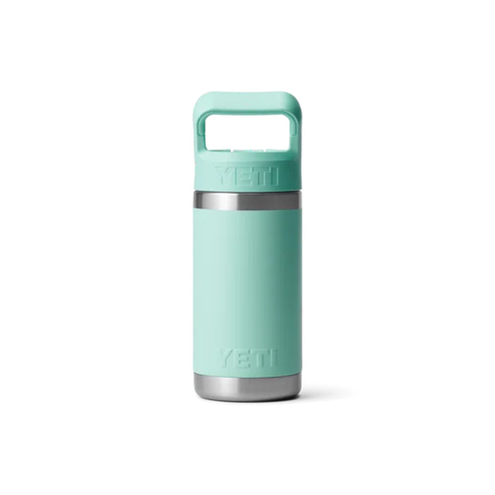 Back of Seafoam Yeti Rambler Jr 12oz Kids Bottle