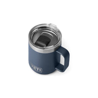 Top down Navy Yeti Rambler 10oz Mug with MagSlider Lid