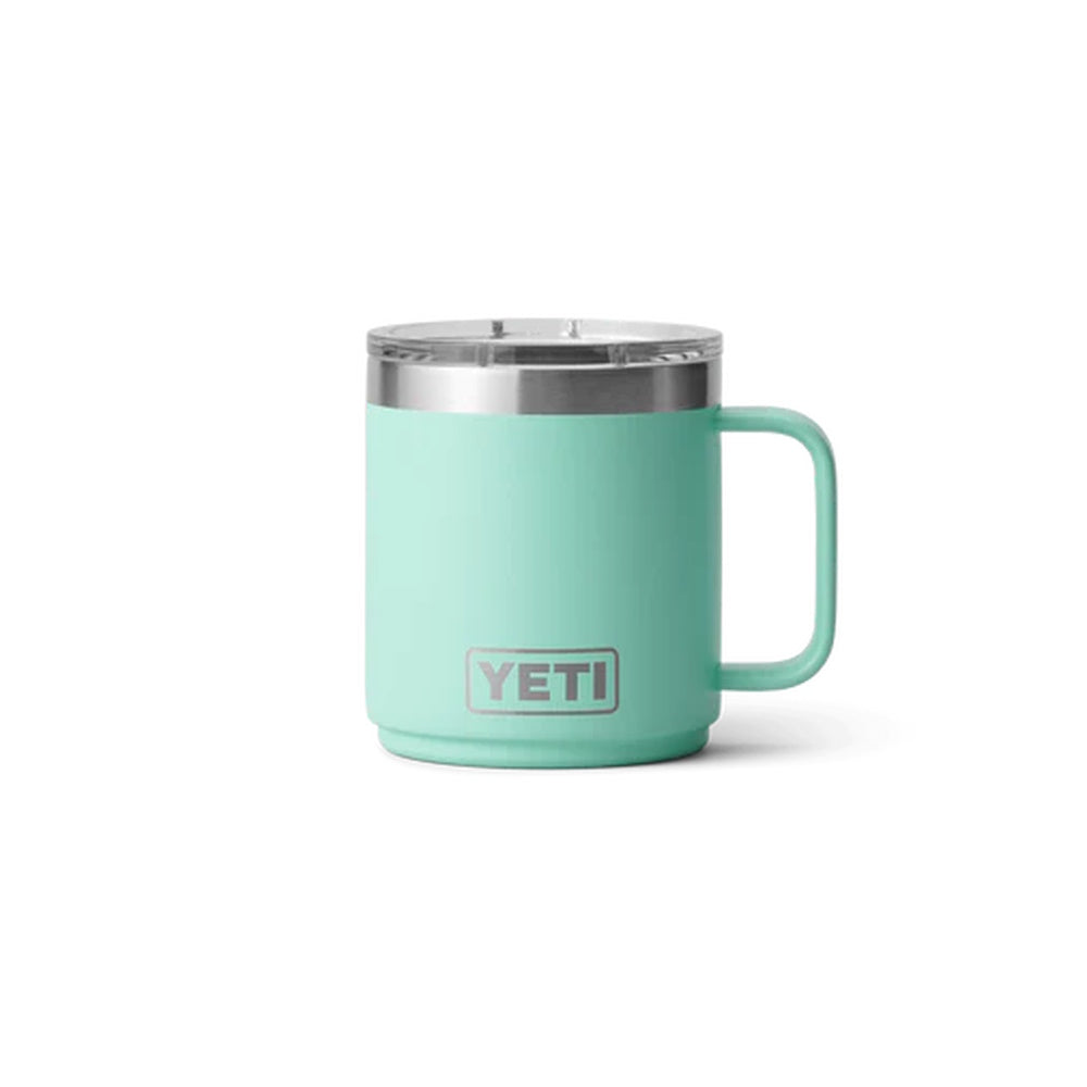 Front of Seafoam Yeti Rambler 10oz Mug with MagSlider Lid
