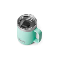 Top down of Seafoam Yeti Rambler 10oz Mug with MagSlider Lid