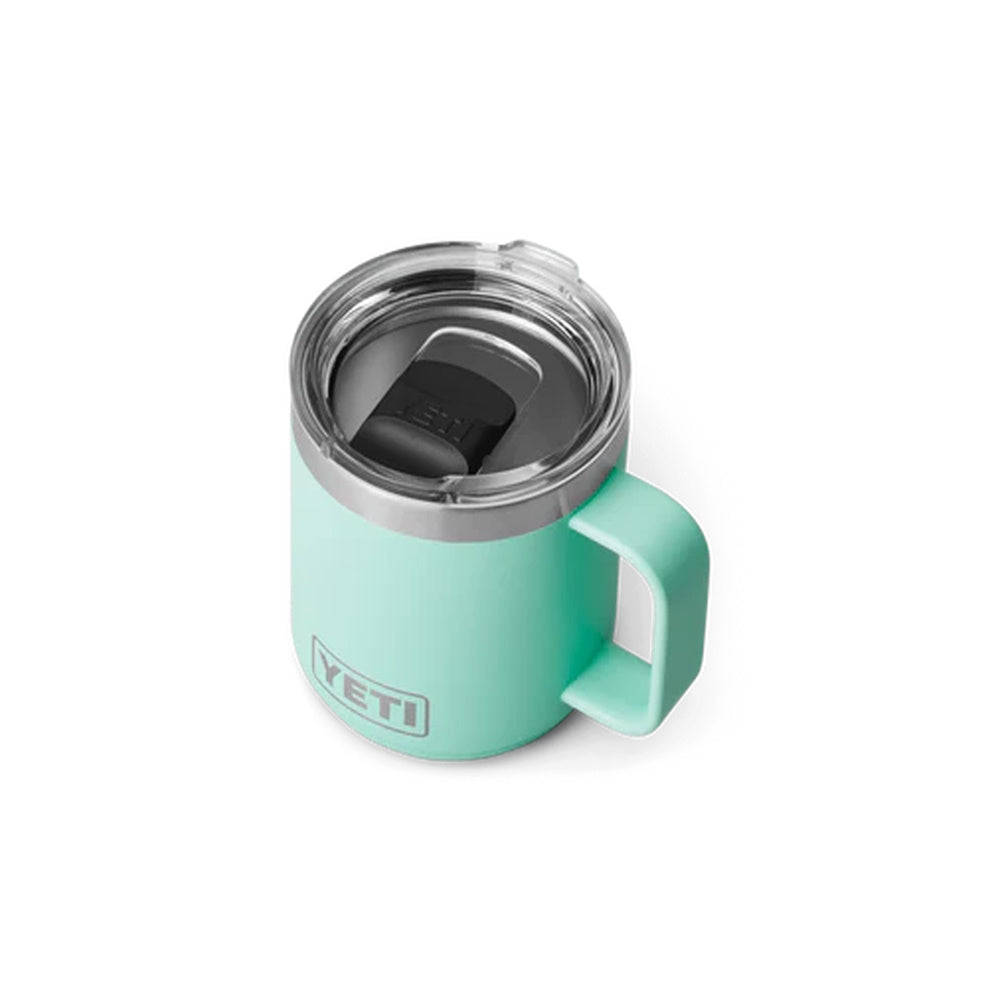 Top down of Seafoam Yeti Rambler 10oz Mug with MagSlider Lid
