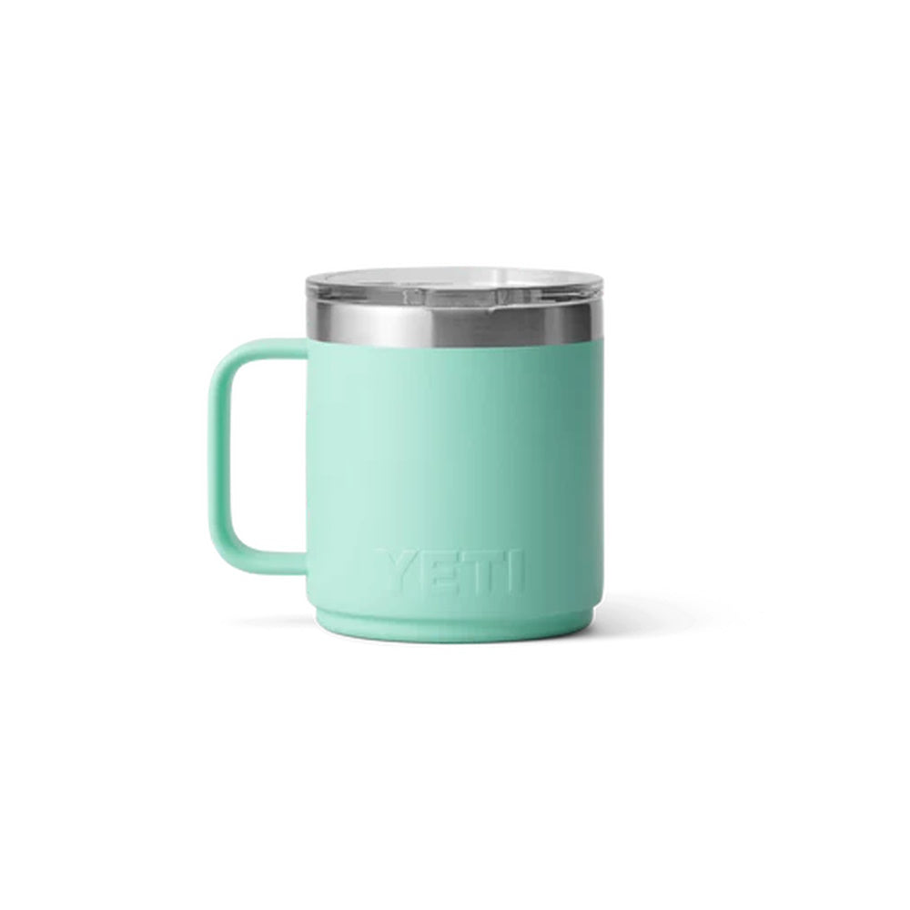 Back of Seafoam Yeti Rambler 10oz Mug with MagSlider Lid