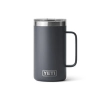 Front of Charcoal Yeti Rambler 24oz Mug with MagSlider Lid