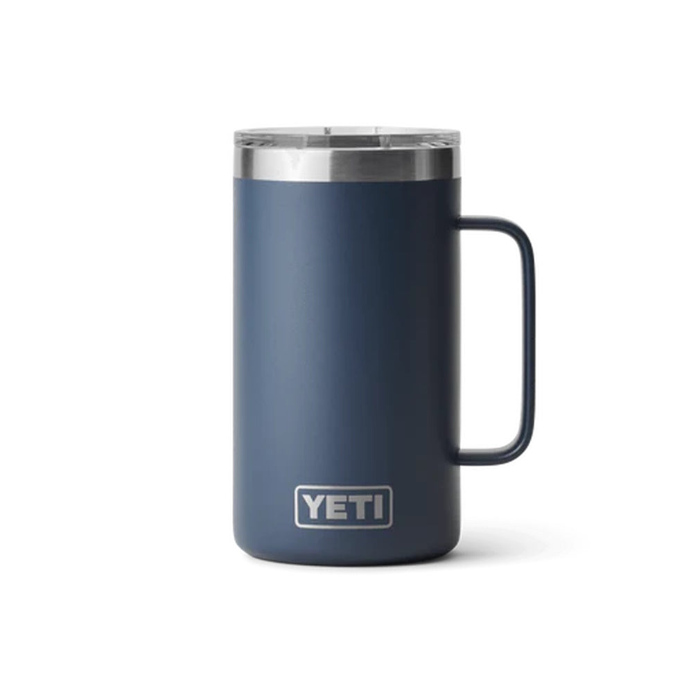 Front of Navy Yeti Rambler 24oz Mug with MagSlider Lid