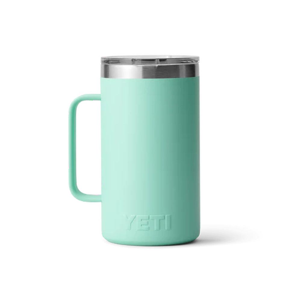 Back of Seafoam Yeti Rambler 24oz Mug with MagSlider Lid