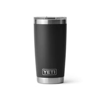 Front of Black Yeti Rambler 20oz Tumbler with MagSlider Lid