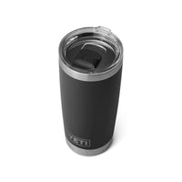 Top down of Black Yeti Rambler 20oz Tumbler with MagSlider Lid