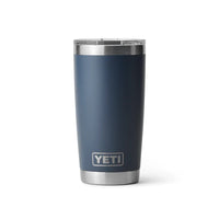 Front of Navy Yeti Rambler 20oz Tumbler with MagSlider Lid
