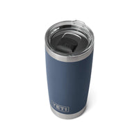 Top down of Navy Yeti Rambler 20oz Tumbler with MagSlider Lid