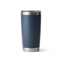 Back of Navy Yeti Rambler 20oz Tumbler with MagSlider Lid