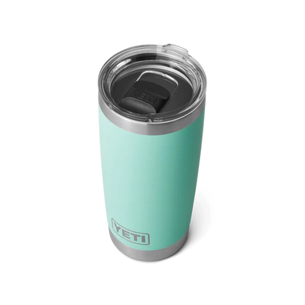 Top down of Seafoam Yeti Rambler 20oz Tumbler with MagSlider Lid