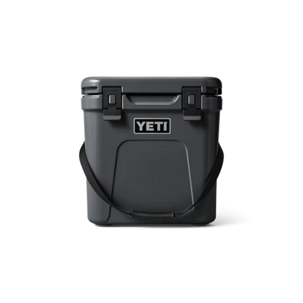Front of Charcoal Yeti Roadie 24 Hard Cooler