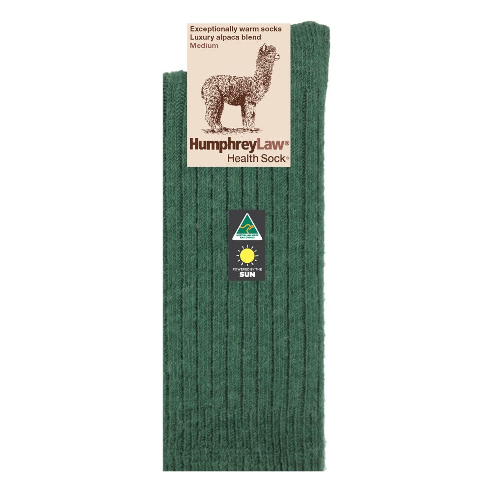 Humphrey Law Alpaca Wool Blend Health Socks Hunter Green