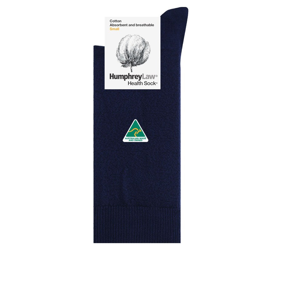 Humphrey Law Ladies 95% Mercerised Cotton Health Socks in Navy
