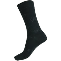 Humphrey Law 85% Merchant Cotton Health Sock Butterfly Pattern Black
