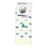 Humphrey Law 85% Merchant Cotton Health Sock Daisy Pattern Cream/Pale Blue