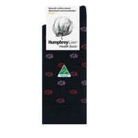 Humphrey Law 85% Merchant Cotton Health Sock Daisy Pattern Black/Red