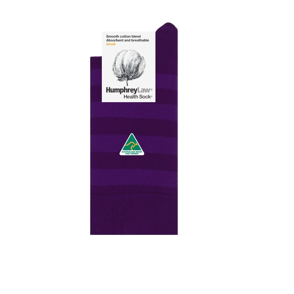 Humphrey Law Ladies Cotton Striped Health Socks in Purple