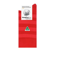 Humphrey Law Ladies Cotton Striped Health Socks in Tomato