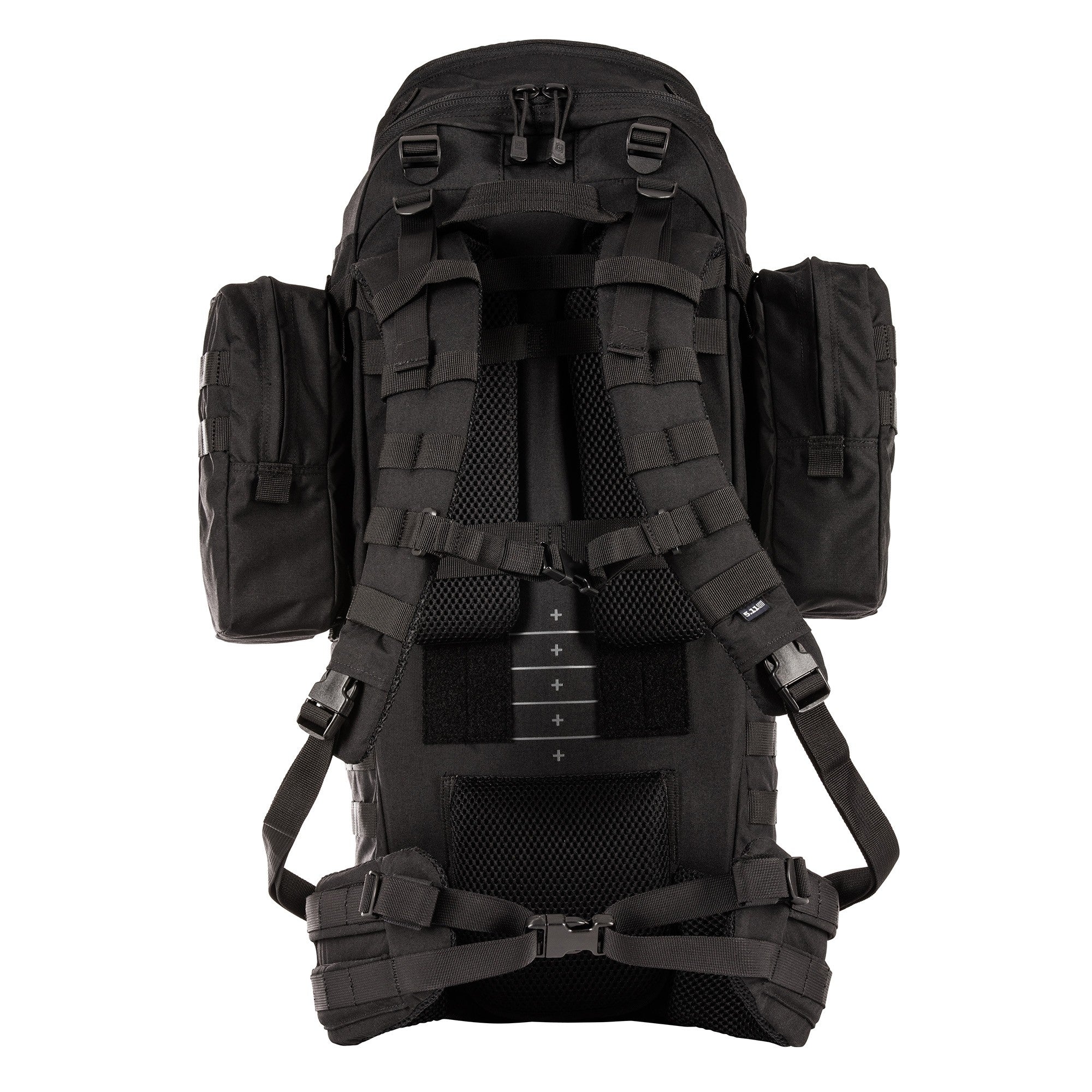 Back of 5.11 Rush 100 Backpack in Black