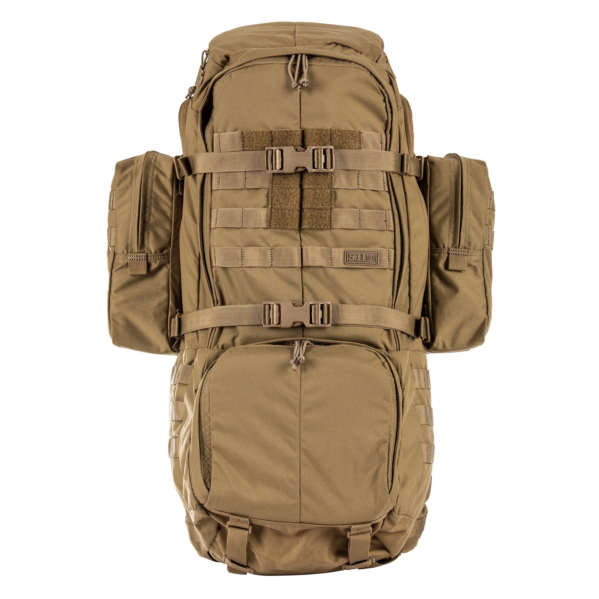 Front of 5.11 Rush 100 Backpack in Kangaroo