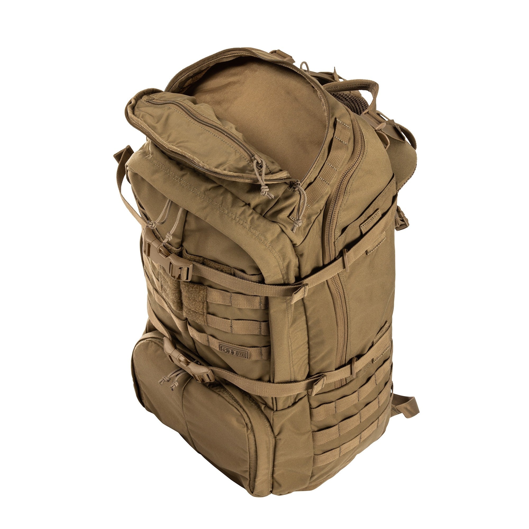 5.11 Rush 100 Backpack in Kangaroo Top Compartment open